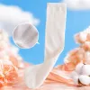 Pink pure cotton mid-calf socks are versatile and casual for women. They are comfortable, breathable and won't come off the heel Specification image